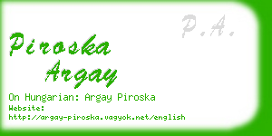 piroska argay business card